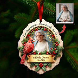 In Loving Memory Cardinal Ornament - Personalized Custom Photo Gift For Heaven 09HULU121125-Homacus