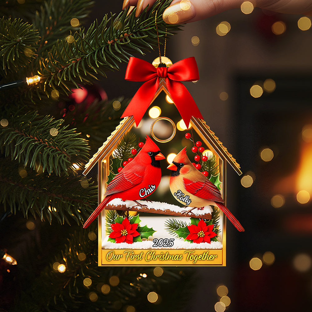 Couple Cardinal Christmas Ornament - Personalized Gifts For Couple 02pgta080925-Homacus