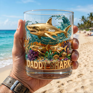Shark Dad Round Glass - Personalized Gifts For Dad 02tytn260526-Homacus