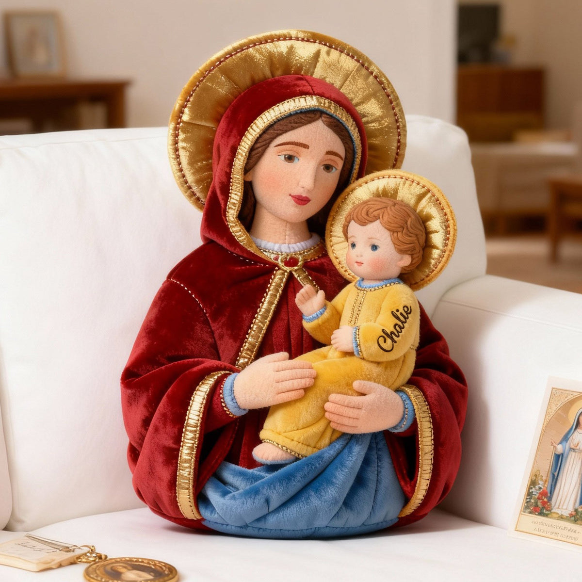 Blessed Virgin Mary Faith Pillow - Personalized Gifts For Christian 04OHLU221225-Homacus