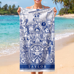 Voyage Toile De Jouy Beach Towel, Personalized Gifts For Animation Lovers 01qhtn200726-Homacus