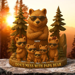 Papa Bear Acrylic Plaque - Personalized Gifts For Father 03TOQN260425-Homacus