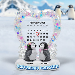Penguin Couple Acrylic Plaque - Personalized Gifts For Couple 03toqn210625-Homacus