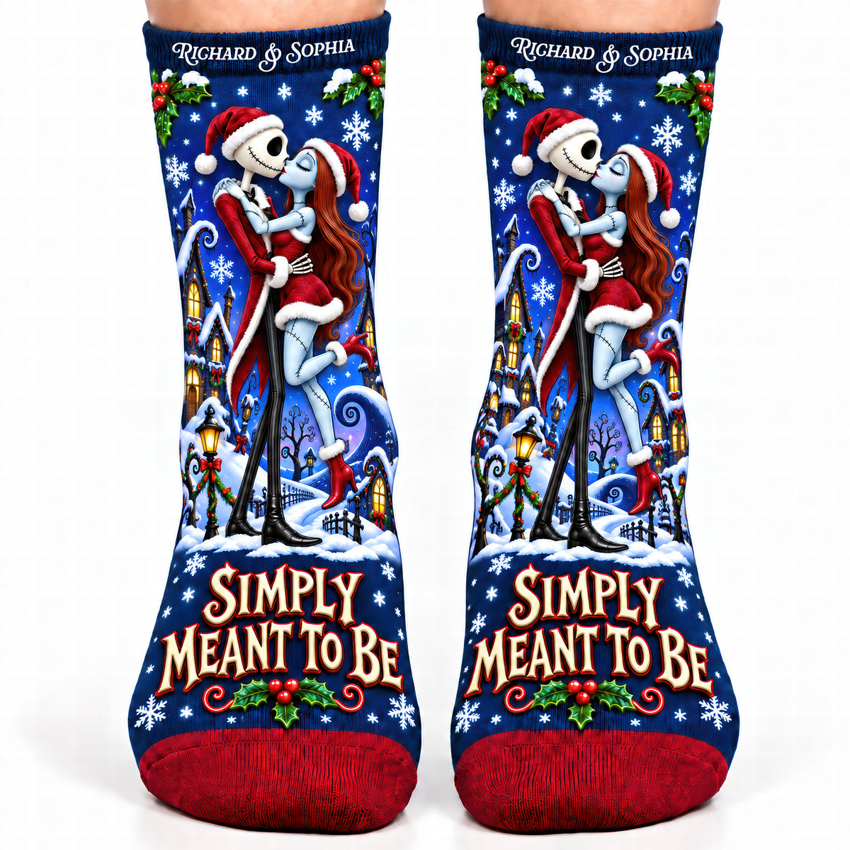 Dark Whimsical Couple Middle Tube Socks - Personalized Christmas Gifts For Couples 04TYQN190926