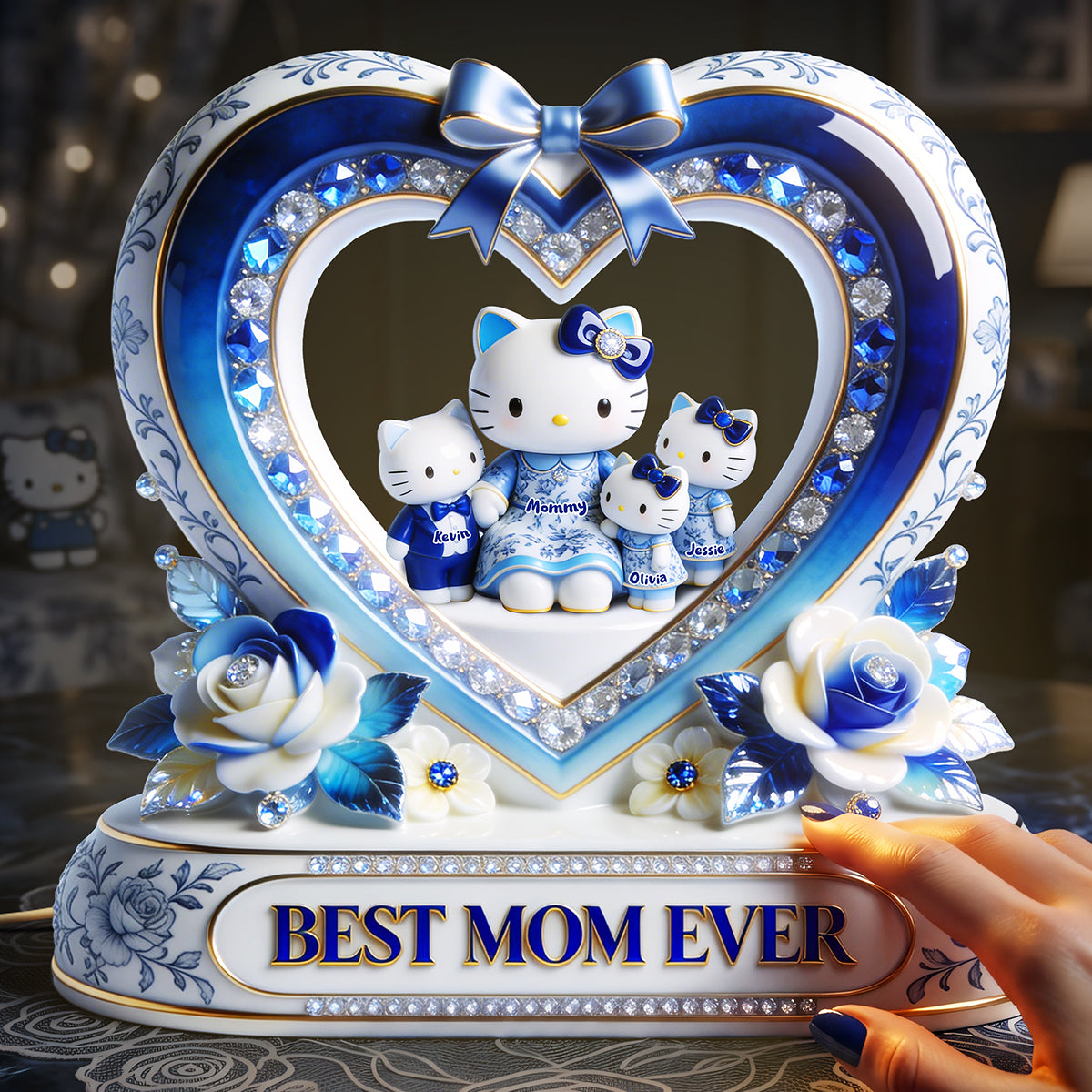 Lovely Mama Mom Toile De Jouy Custom Shape Light Box - Personalized Gifts For Mom 01PGTA150426-Homacus