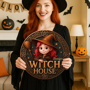 Witch House Wood Sign - Personalized Gifts For Witch Lovers 04toqn160725-Homacus