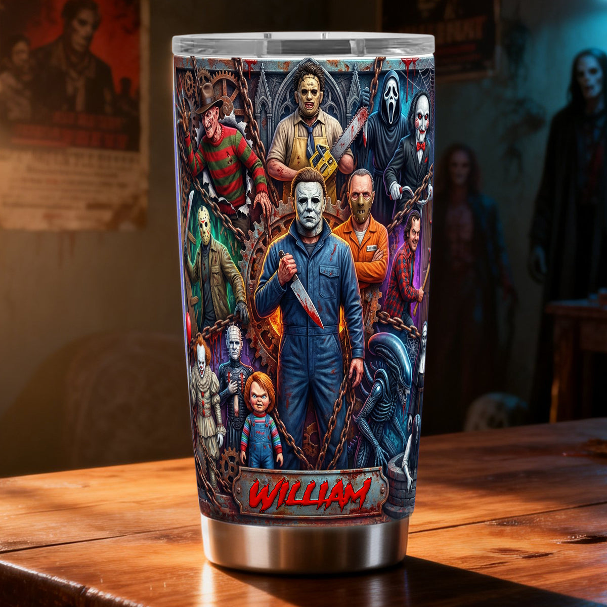 Horror 20oz Tumbler - Personalized Gifts For Horror Fans Tumbler 04HULU140126-Homacus