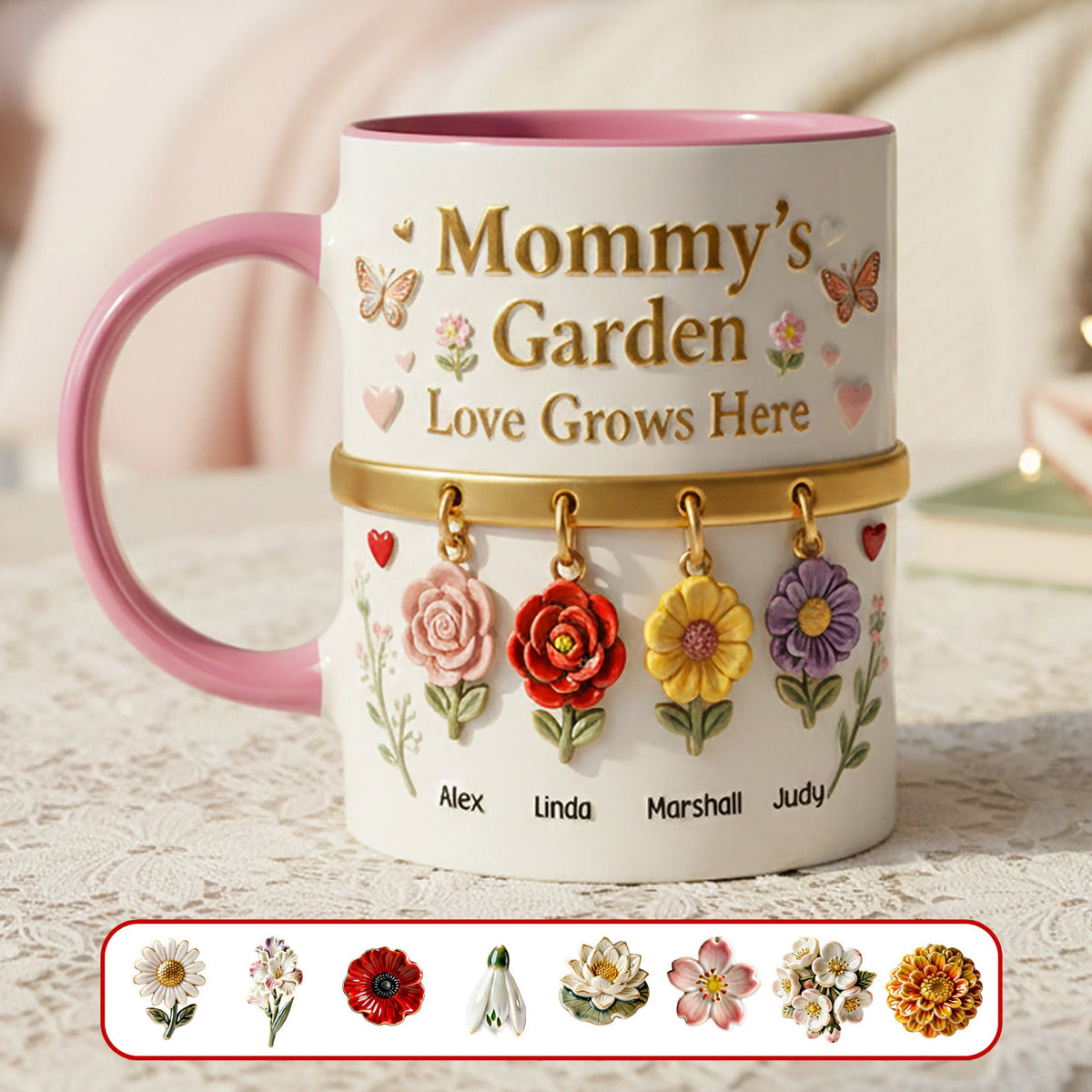Mom's Floral Garden Coffee Accent Mug - Personalized Gifts For Mom 031NAMG271225-Homacus