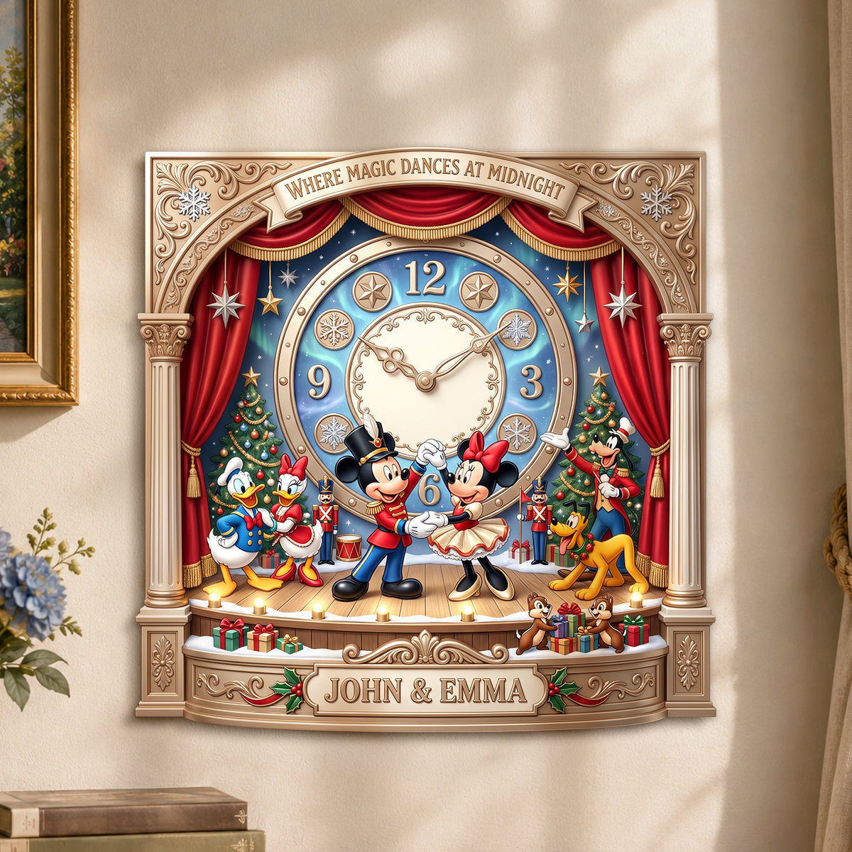 Holiday Mouse Nutcracker Acrylic Clock - Personalized Gifts For Couple 02hadh010826-Homacus