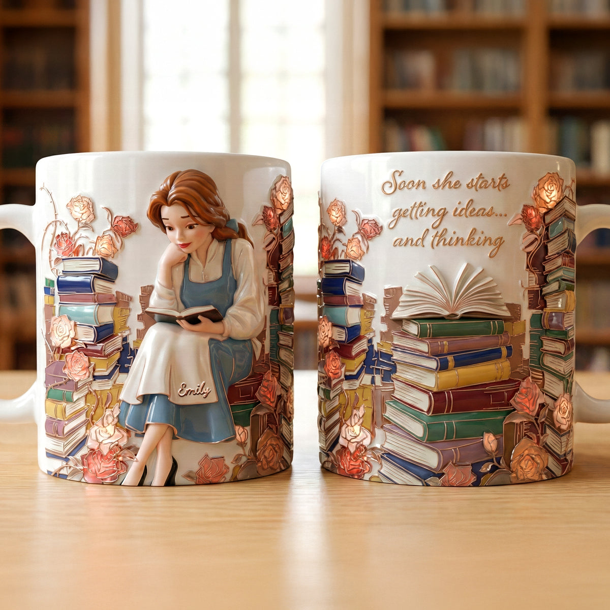 Dreamy Reading Girl Coffee Mug - Personalized Gifts For Book Lovers 03qhqn251225-Homacus