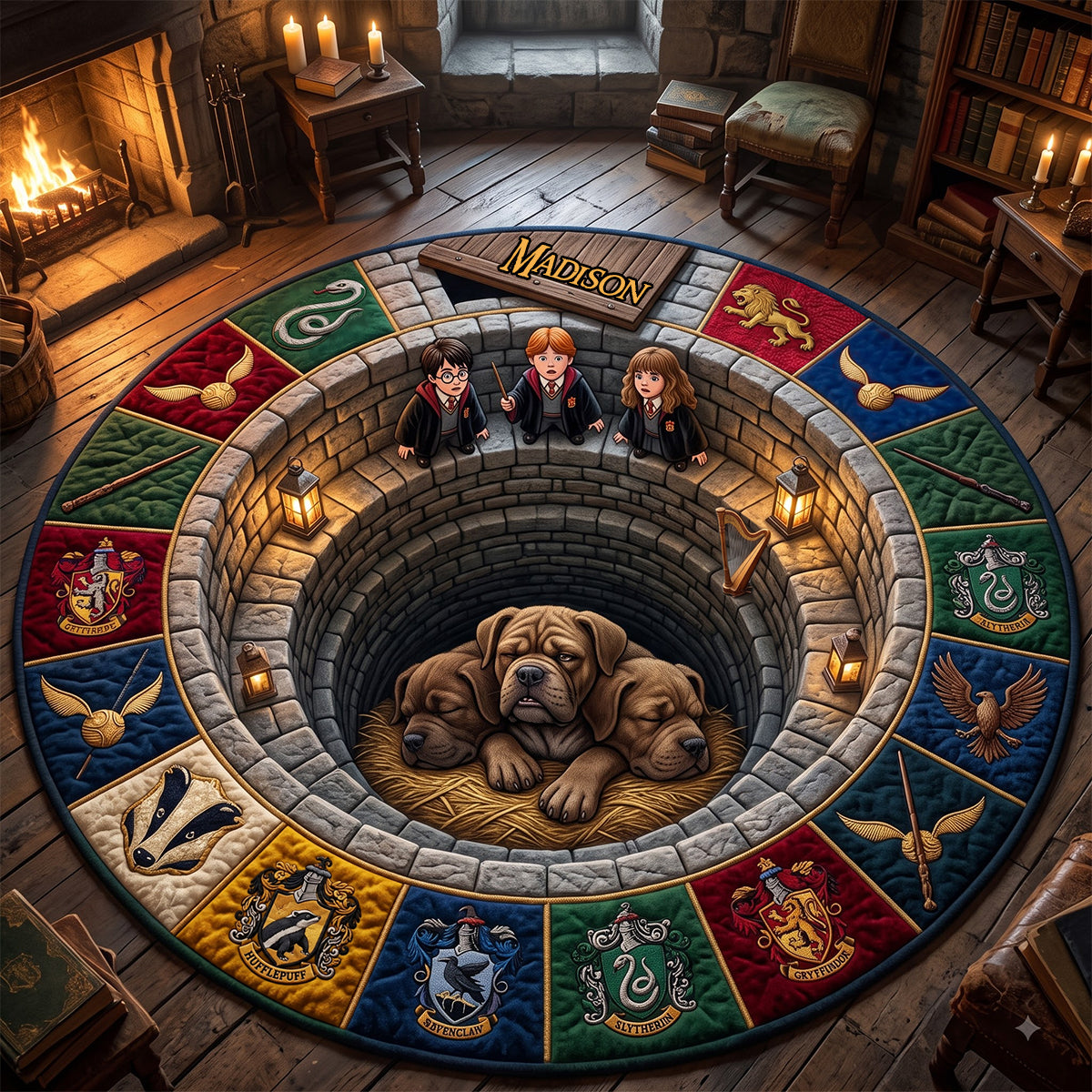 Underground Hideout Adventure Quilted Round Rug - Personalized Gifts 01QHDT290926-Homacus