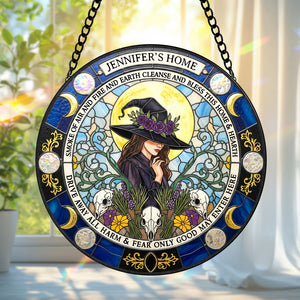 Blessings Witch House Stained Glass Suncatcher, Personalized Gifts For Witch Lovers 01qhtn080825-Homacus