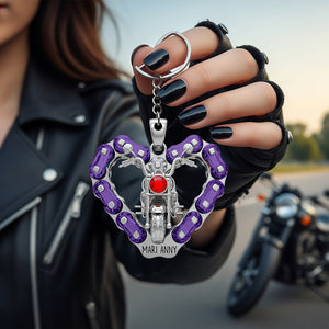 Biker Girl Keychain Personalized Gifts for Bikers 02NADT160625-Homacus