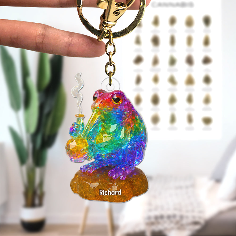 LGBTQ+ Toker Frog Keychain – Personalized Gifts for Weed Lovers 01toqn040625-Homacus
