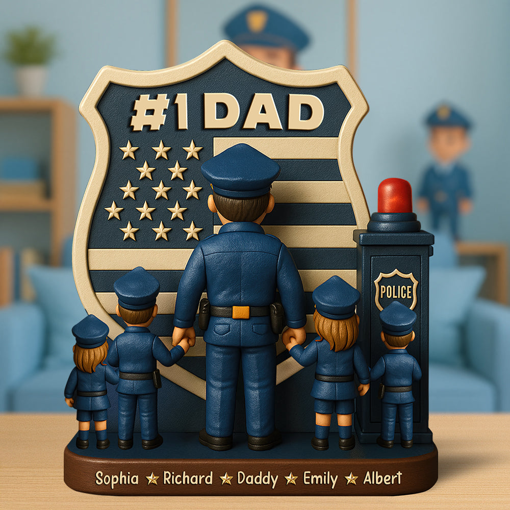 Police Dad Plaque - Personalized Christmas Gifts For Dad 03toqn060525-Homacus
