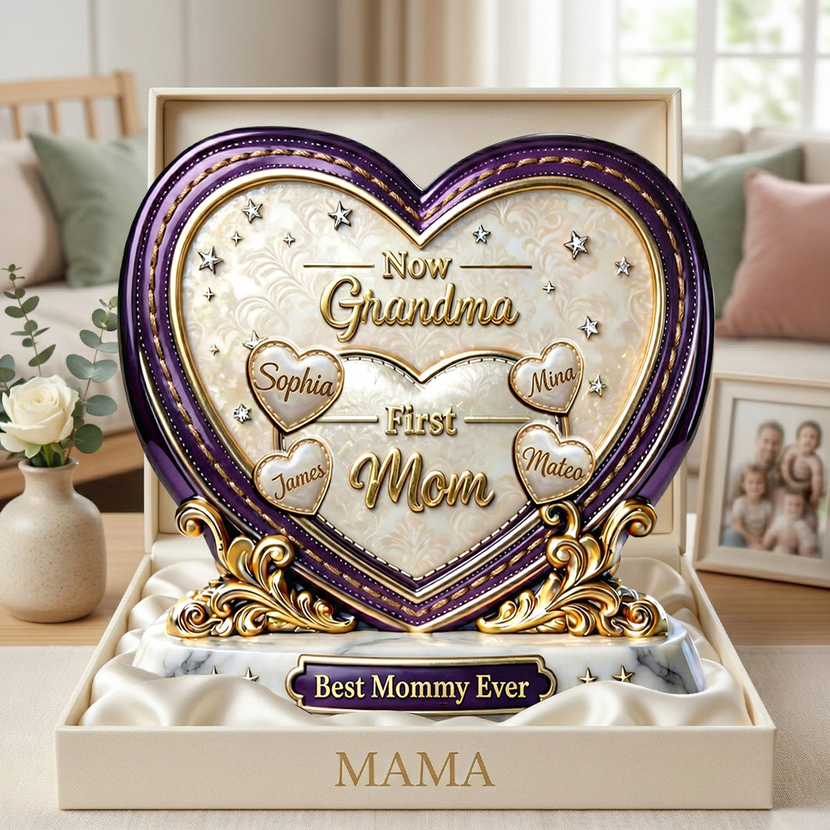 First Mom Now Grandma Acrylic Plaque - Personalized Gifts For Grandma and Mom 01tymg040326-Homacus