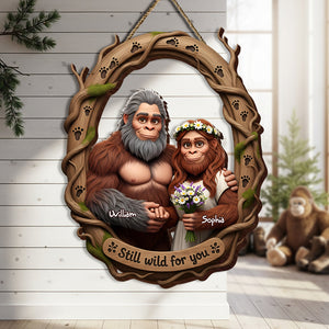 Bigfoot Couple Wood Sign - Personalized Xmas Gifts For Couple 03OHLU310525-Homacus