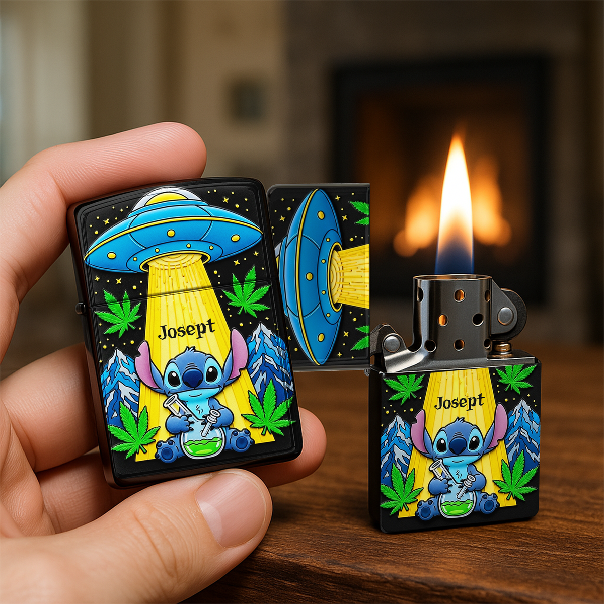 UFO and Alien Monster Lighter - Personalized Gifts For Stoners-Homacus