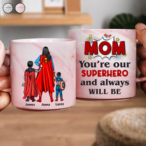 Personalized Gifts For Mom Marble Mug 06natn210325pa You're Our Superhero And Always Will Be-Homacus
