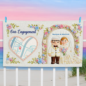 Romantic Engagement Beach Towel - Personalized Wedding Gifts For Couple 05OHLU140725-Homacus