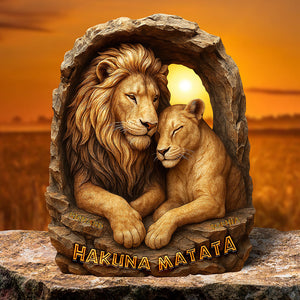 Lion Couple Plaque - Personalized Gifts 04XQQN100425-Homacus
