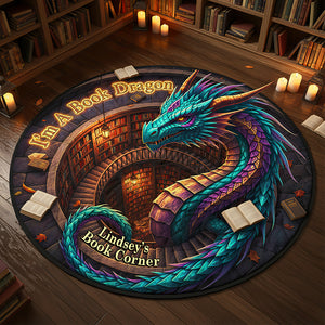 Personalized Gifts For Book Lovers Dragon Quilted Round Mat 02hutn071025-Homacus