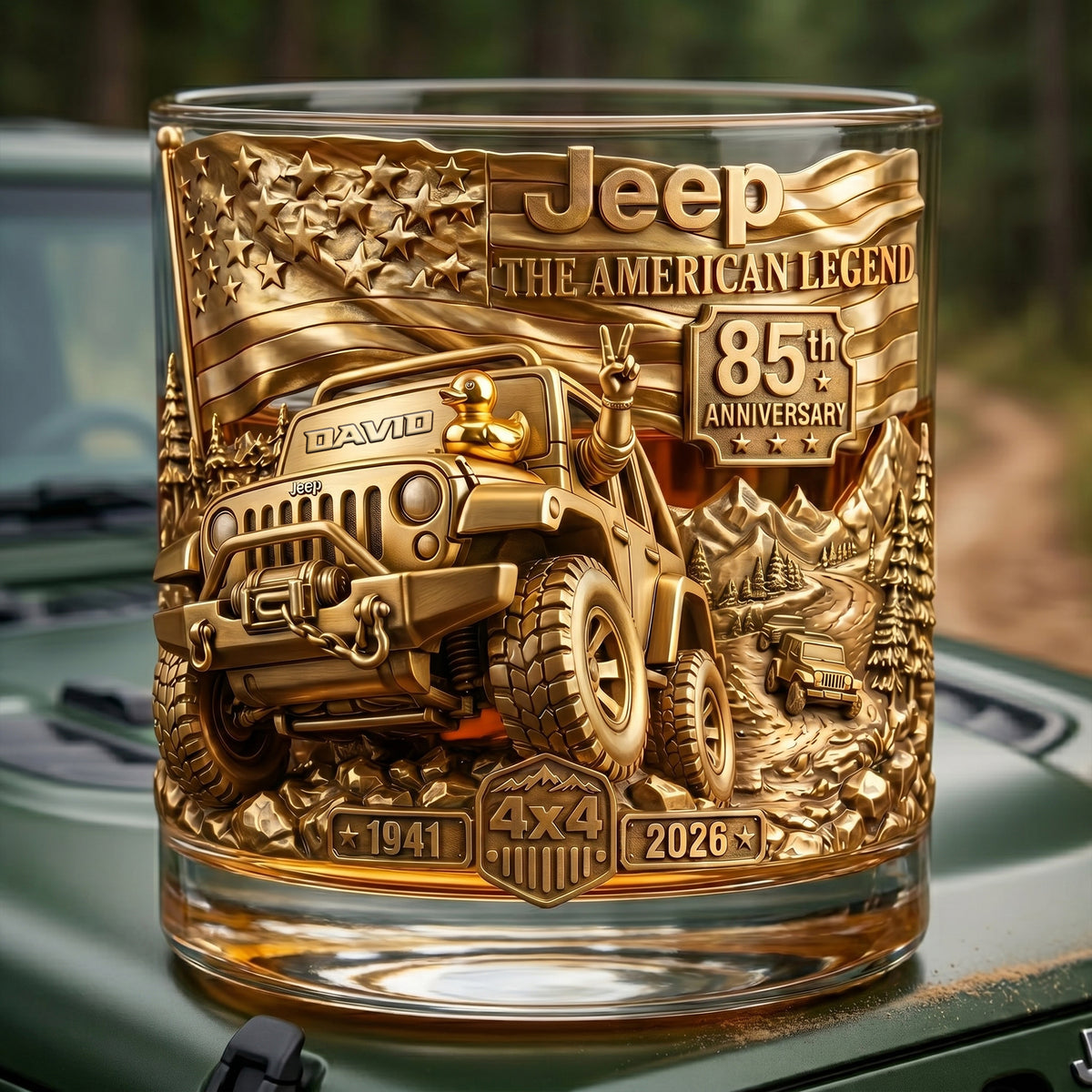 85th Anniversary Off-Road Round Glass - Personalized Gifts For Off-Road Lovers 03qhlu090626-Homacus