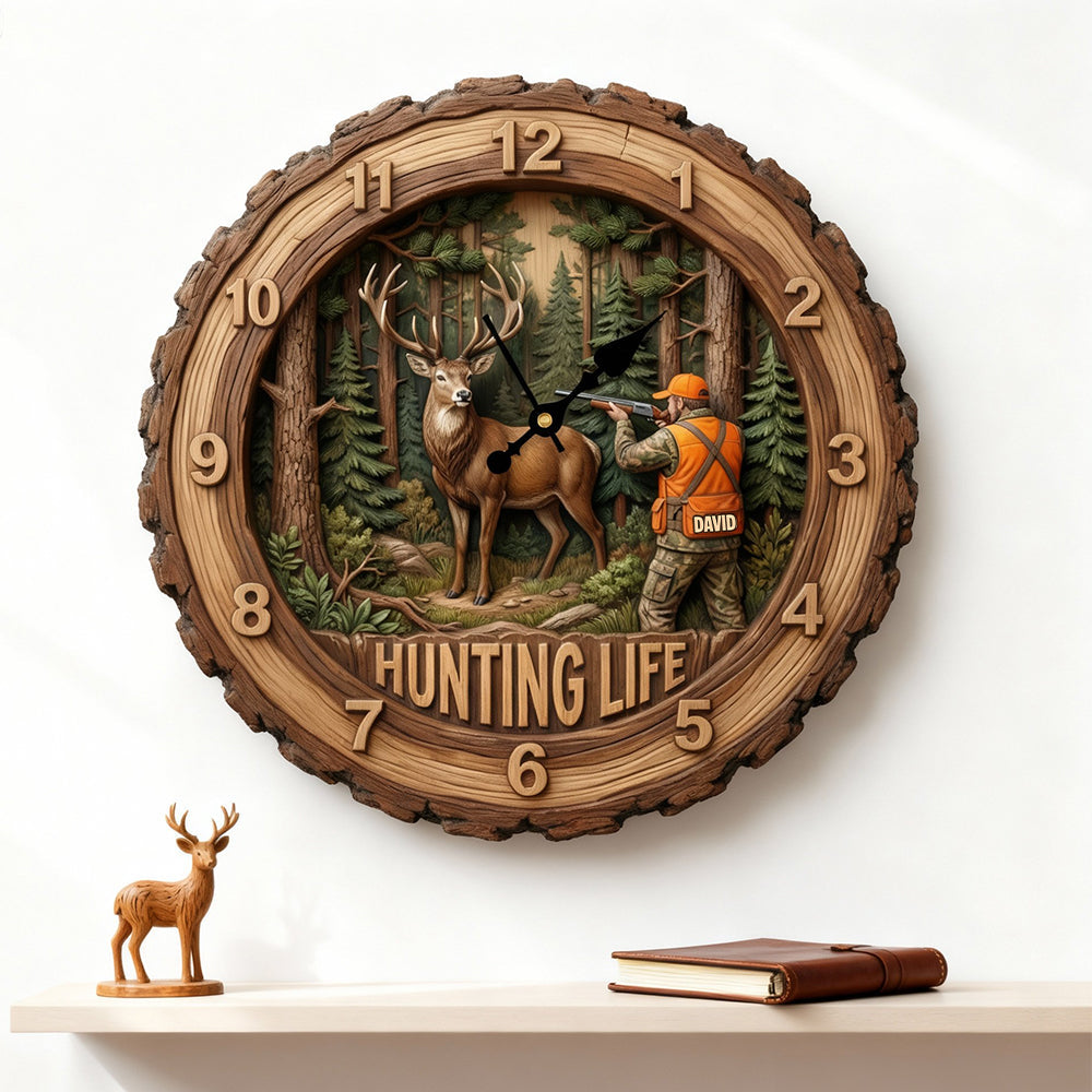 Personalized Gifts For Hunters Acrylic Hanging Wall Clock 03HUTN231225-Homacus