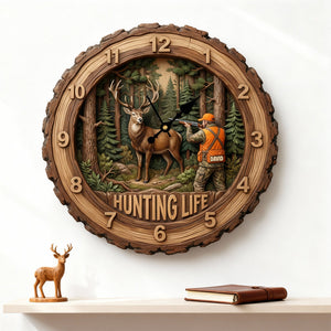 Personalized Gifts For Hunters Acrylic Hanging Wall Clock 03HUTN231225-Homacus