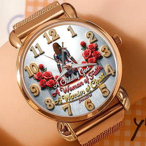 Woman of Faith Mesh Strap Quartz Watch - Personalized Gifts for Christian Women 01huqn280725-Homacus