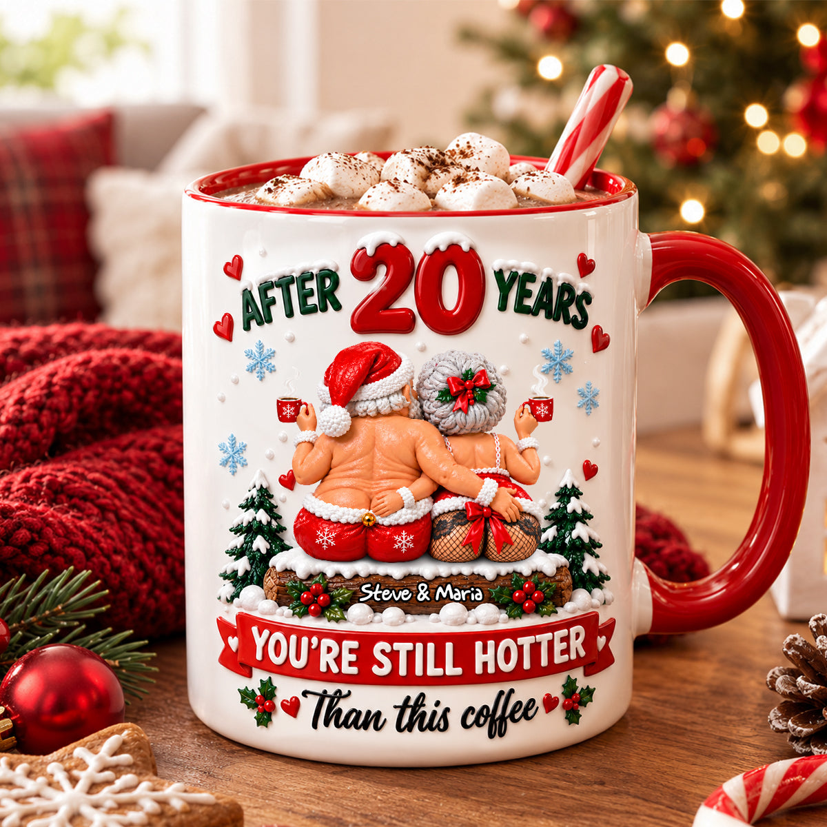 Naughty Old Santa Couple Accent Mug - Personalized Christmas Gifts For Couples 02todh161026