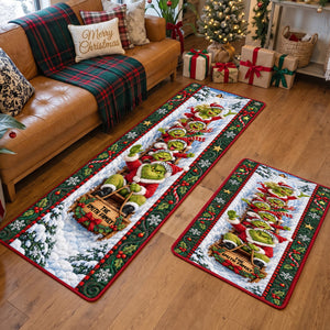 Family Fun Sleigh Runner Rug, Personalized Christmas Decor Gifts For Family 03qhtn240926