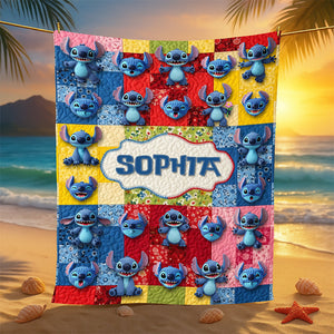 Cute Blue Alien Blanket - Personalized Gifts For Movie Lovers 01ohqn300625-Homacus