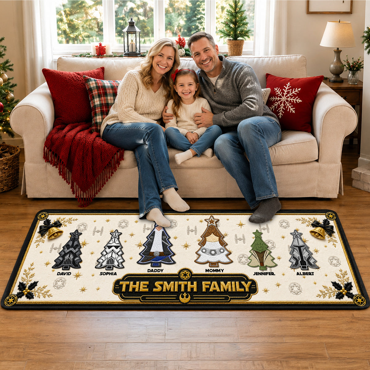 Christmas Tree Family Runner Rug - Personalized Christmas Gift For Family 01ohqn040926