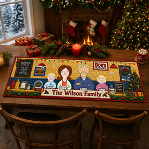 Funny Family Quilted Table Runner - Personalized Christmas Gifts 03natn200826-Homacus
