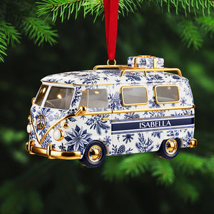 Personalized Gifts For Christmas, Camper Van Toile de Jouy Custom Shape Acrylic Ornament 02pgta031025-Homacus