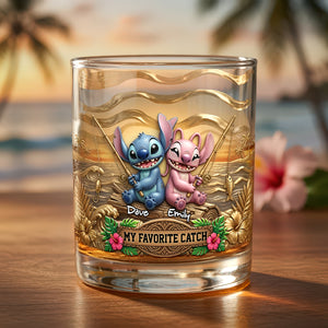 My Favorite Catch Round Glass - Personalized Gifts For Couple 05tydh080626-Homacus
