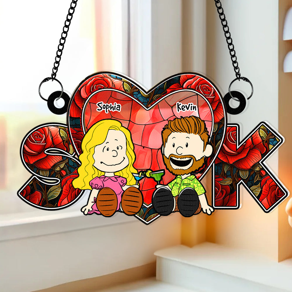 Personalized Gifts For Couple Suncatcher Ornament 03KADT090125PA-Homacus