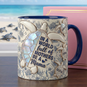 Mama Turtle & Her Babies Accent Mug - Personalized Gifts For Moms 03PAQN150426-Homacus