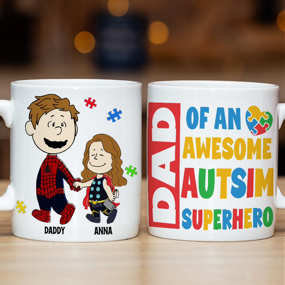 Personalized Gifts For Dad Coffee Mug 042totn200225pa Dad Of An Awesome Autism Superhero-Homacus