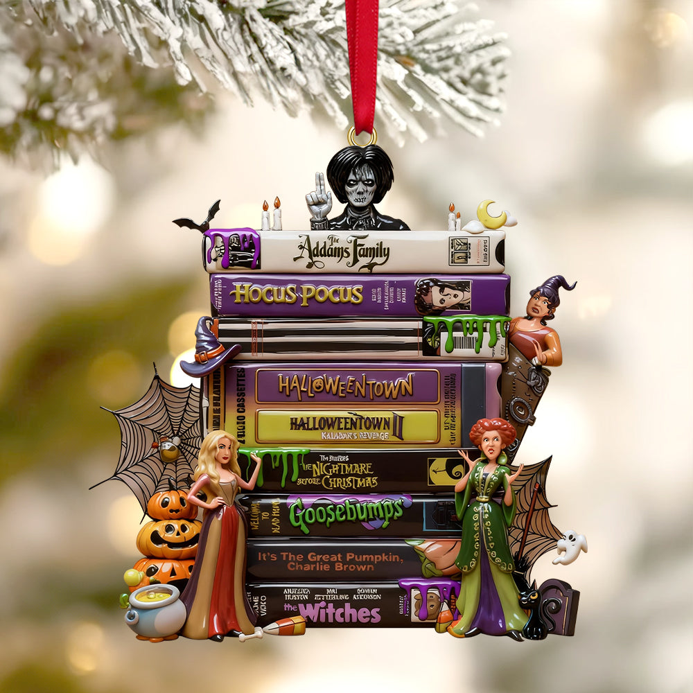 Horror Witch Tape Stack Ornament, Personalized Gifts For Horror Fans 03qhtn161025-Homacus