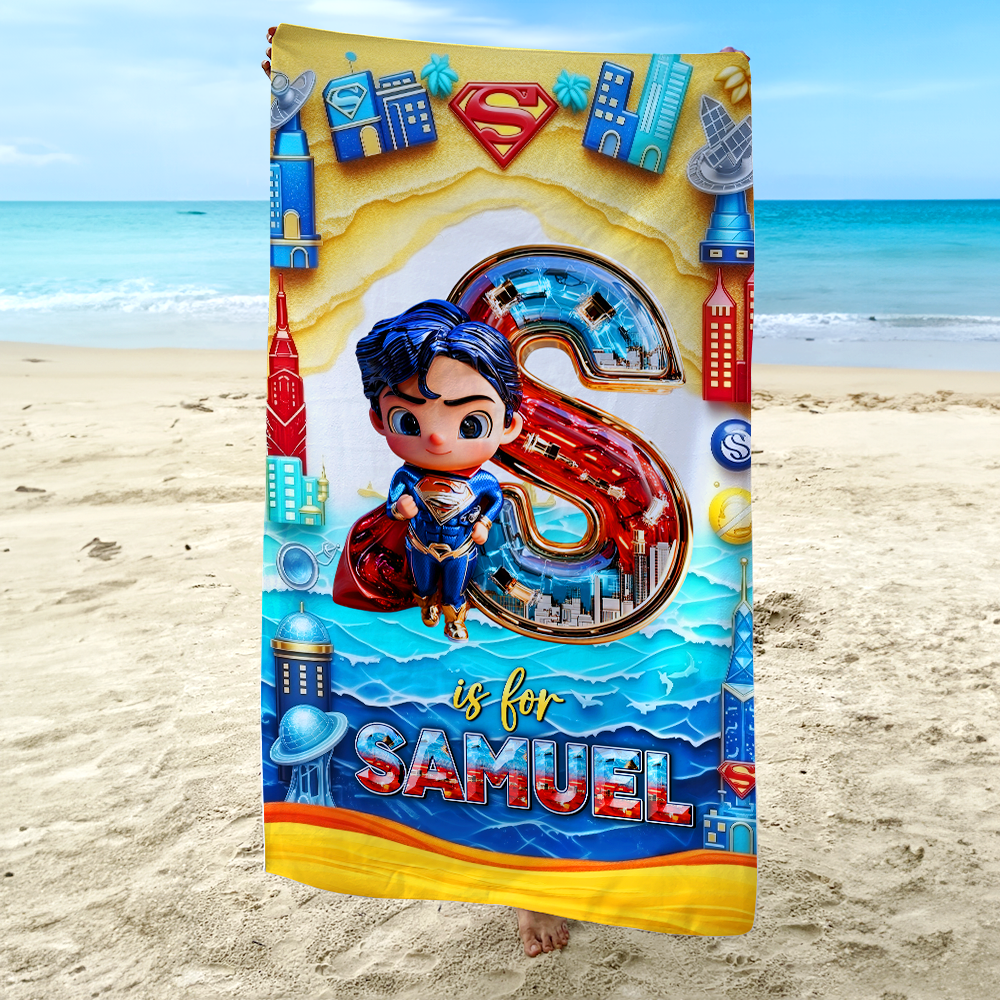 Personalized Gifts For Kids Beach Towel, Boy Style 05TGPU180725-Homacus
