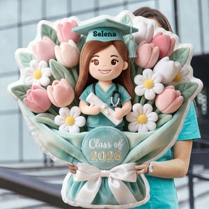 Graduation Nurse Bouquet Pillow - Custom Photo Gifts For Nurse Pillow 02NALU270326-Homacus