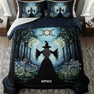 Mystic Witchcraft Quilt Bed Set, Personalized Gifts For Wicca Witch 04qhtn280725-Homacus