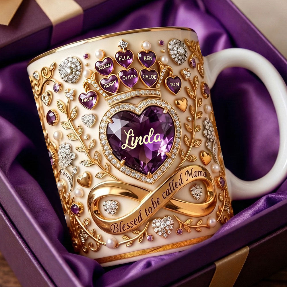 Crystal Heart Coffee Mug - Personalized Gifts For Moms And Grandmas 02padt100326-Homacus