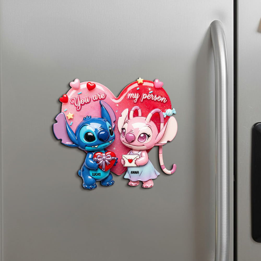 Cute Alien Couple Personalized Gifts For Couple Acrylic Fridge Magnet 06pgtn261125-Homacus