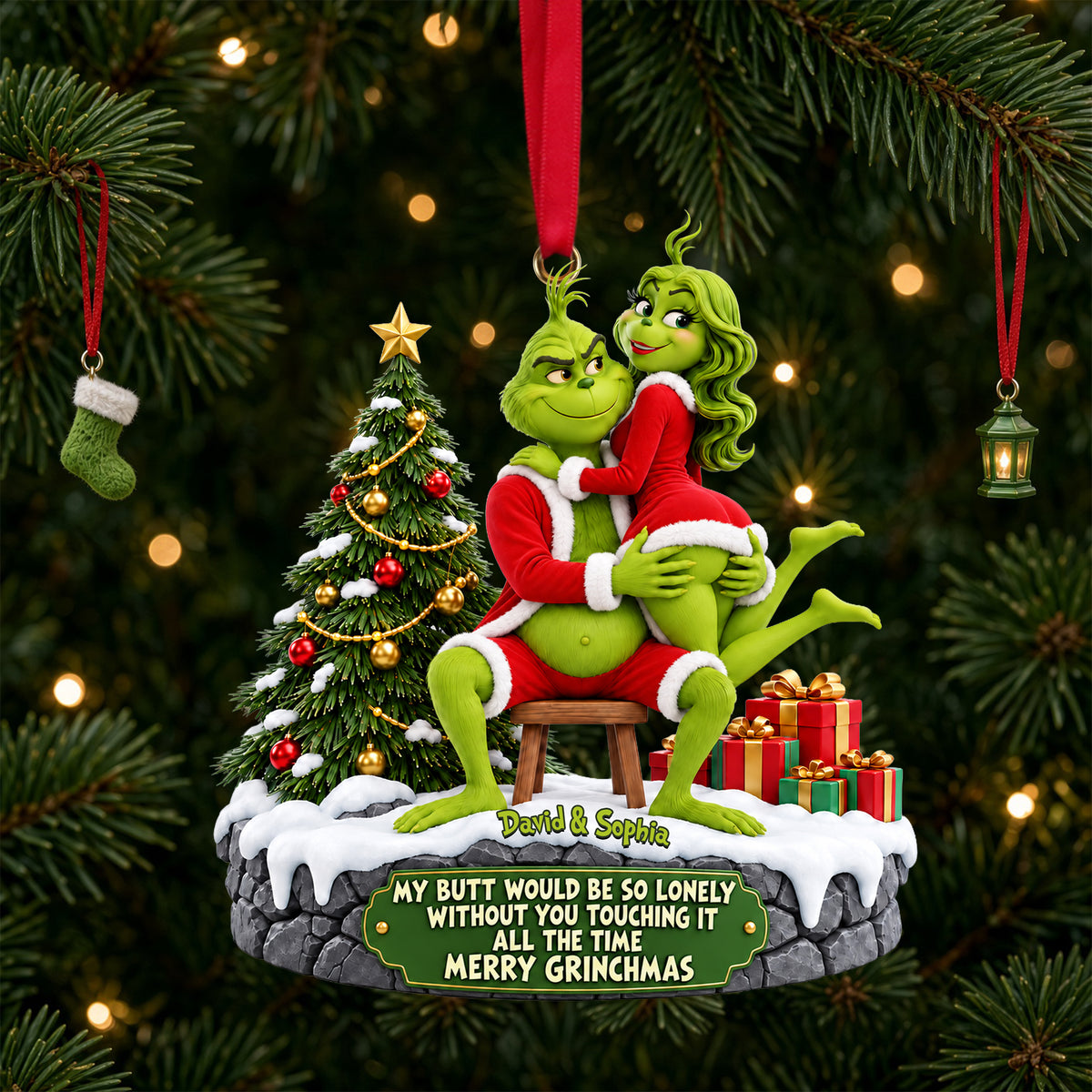 Playful Couple Acrylic Ornament - Personalized Christmas Gifts For Couples 02OHLU151026-Homacus