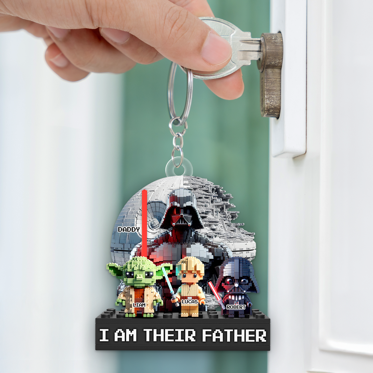 Galaxy Dad Keychain - Personalized Gifts For Dad 01OHPU230525-Homacus
