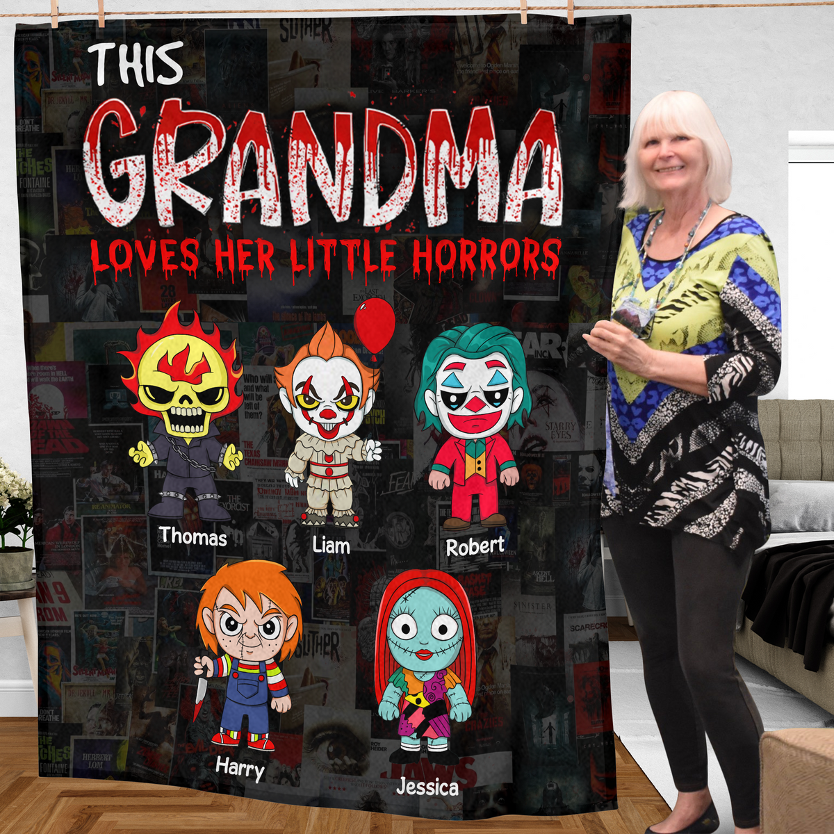 Personalized Gifts For Mom Blanket 04ohpu220225 Little Horrors-Homacus