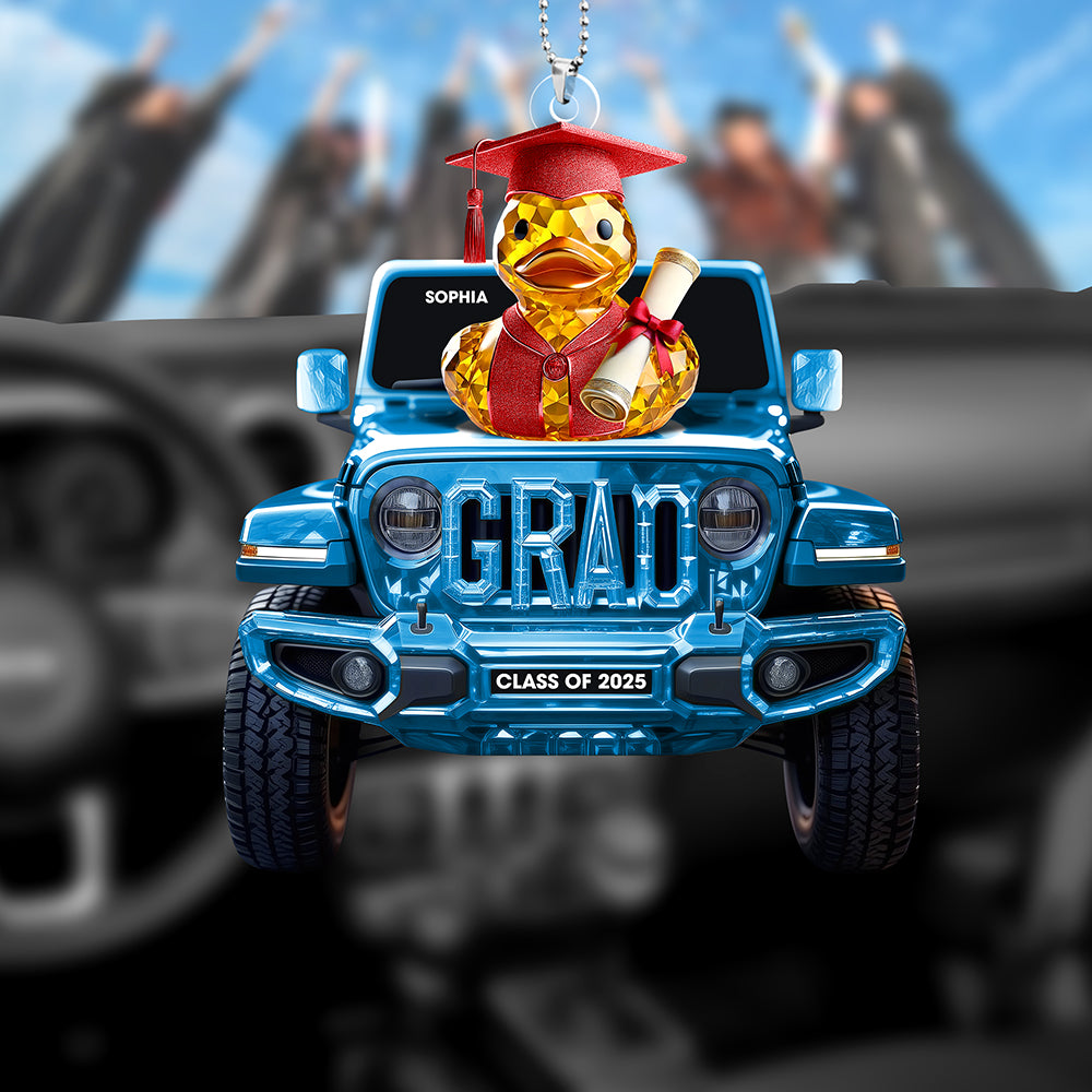 Duck Graduation Car Ornament - Personalized Gifts For Graduates 01tgqn280525-Homacus